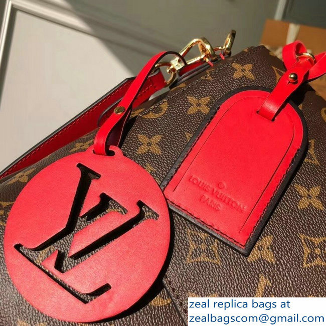 Louis Vuitton Monogram Canvas Braided Handle Beaubourg MM Bag M43953 Red 2018 - Click Image to Close