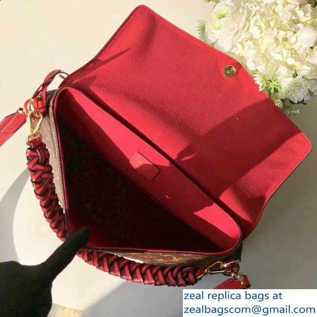 Louis Vuitton Monogram Canvas Braided Handle Beaubourg MM Bag M43953 Red 2018 - Click Image to Close