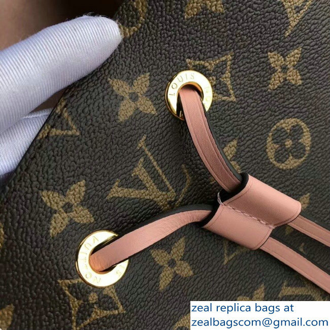 Louis Vuitton Monogram Canvas Braided Handle NeoNoe Bucket Bag M43985 Pink 2018