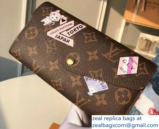 Louis Vuitton Monogram Canvas Sarah Wallet My LV World Tour Manga Cat 2018 - Click Image to Close