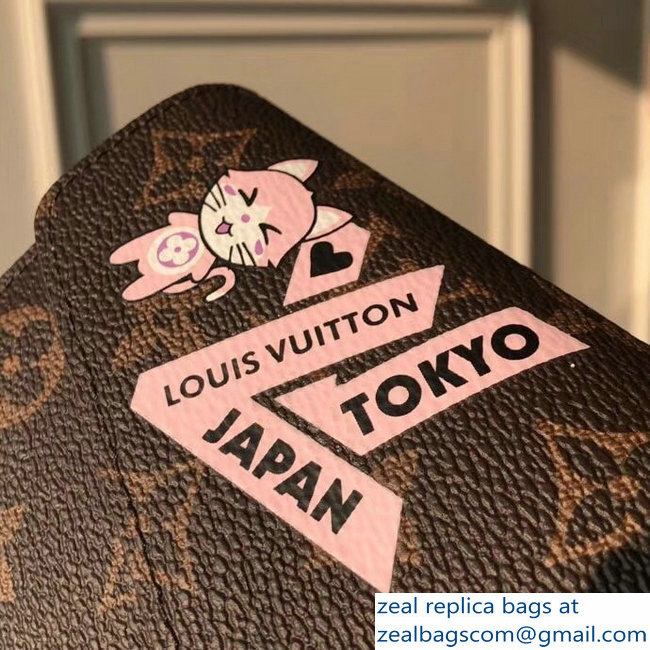 Louis Vuitton Monogram Canvas Sarah Wallet My LV World Tour Manga Cat 2018