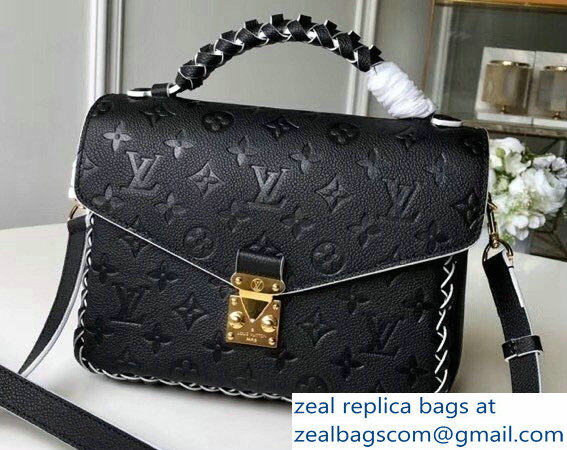 Louis Vuitton Monogram Empreinte Braided Handle Pochette Metis Bag M43942 Noir 2018 - Click Image to Close