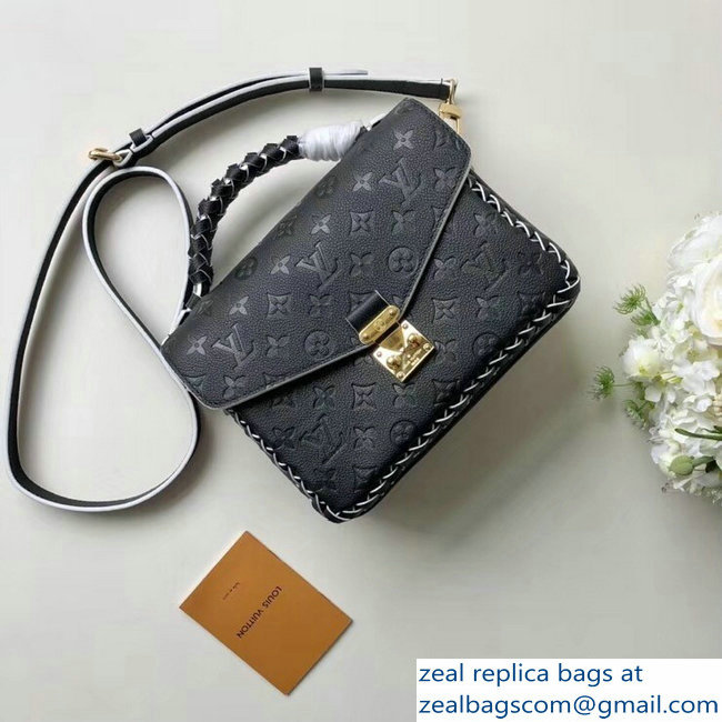 Louis Vuitton Monogram Empreinte Braided Handle Pochette Metis Bag M43942 Noir 2018 - Click Image to Close