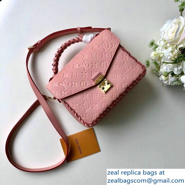 Louis Vuitton Monogram Empreinte Braided Handle Pochette Metis Bag Pink 2018