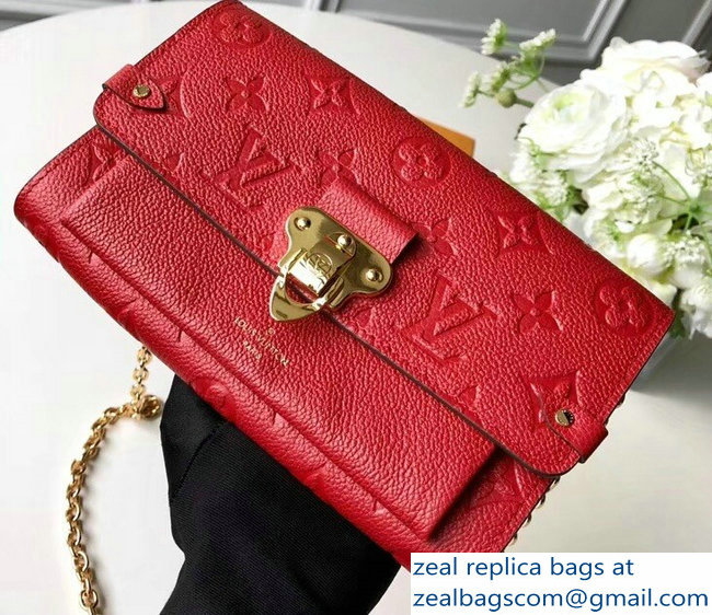 Louis Vuitton Monogram Empreinte Chain Wallet Cherry Red 2018 - Click Image to Close