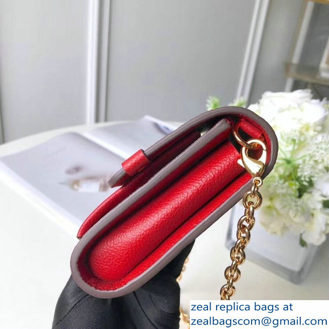 Louis Vuitton Monogram Empreinte Chain Wallet Cherry Red 2018