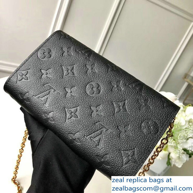 Louis Vuitton Monogram Empreinte Chain Wallet M63398 Noir 2018 - Click Image to Close