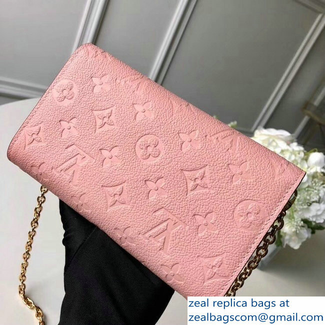 Louis Vuitton Monogram Empreinte Chain Wallet M63399 Rose Poudre 2018