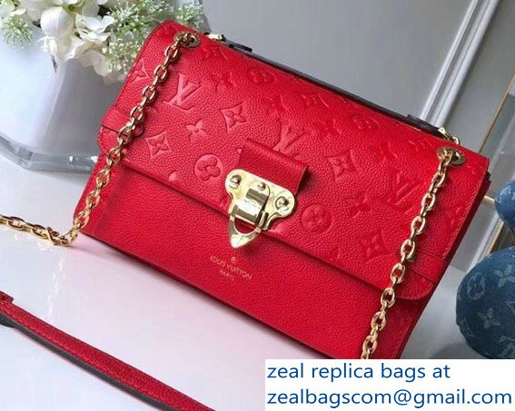 Louis Vuitton Monogram Empreinte Vavin PM Bag M43936 Scarlet 2018 - Click Image to Close