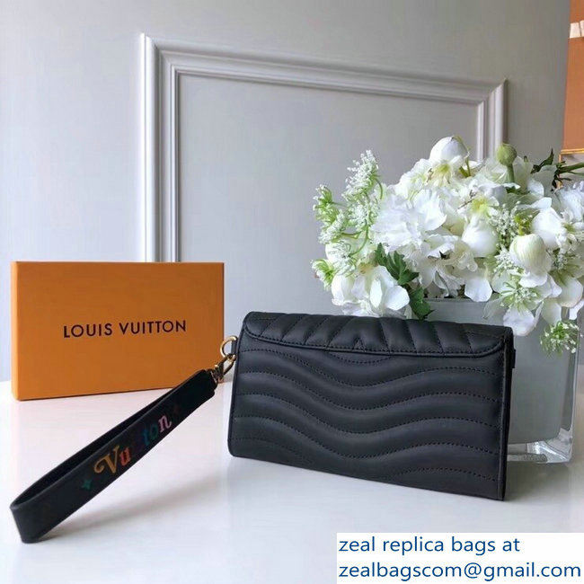 Louis Vuitton New Wave Long Wallet M63298 Black 2018 - Click Image to Close