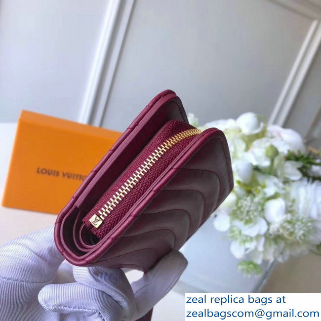 Louis Vuitton New Wave Zipped Compact Wallet Burgundy 2018 - Click Image to Close