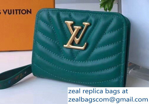 Louis Vuitton New Wave Zipped Compact Wallet Green 2018 - Click Image to Close