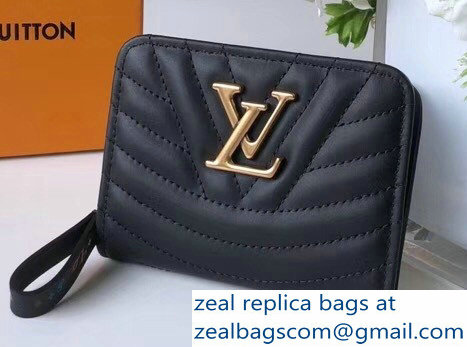 Louis Vuitton New Wave Zipped Compact Wallet M63789 Black 2018 - Click Image to Close