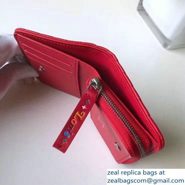 Louis Vuitton New Wave Zipped Compact Wallet M63790 Red 2018 - Click Image to Close