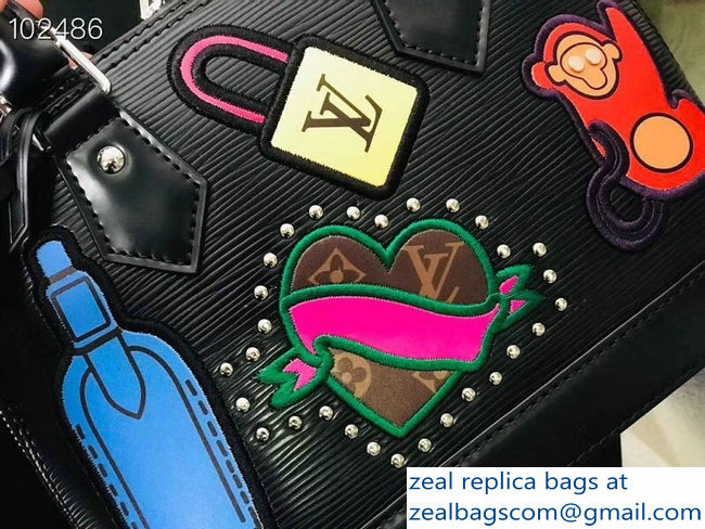 Louis Vuitton Patches Stickers Epi Alma BB Bag M52481 Black 2018 - Click Image to Close