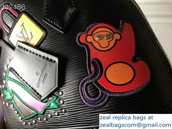 Louis Vuitton Patches Stickers Epi Alma BB Bag M52481 Black 2018 - Click Image to Close