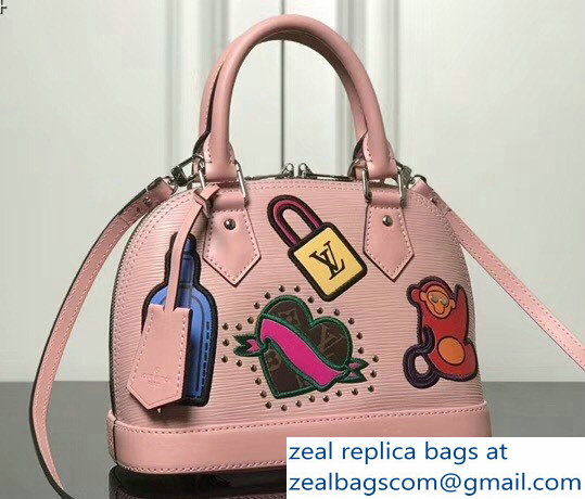 Louis Vuitton Patches Stickers Epi Alma BB Bag M52481 Pink 2018 - Click Image to Close