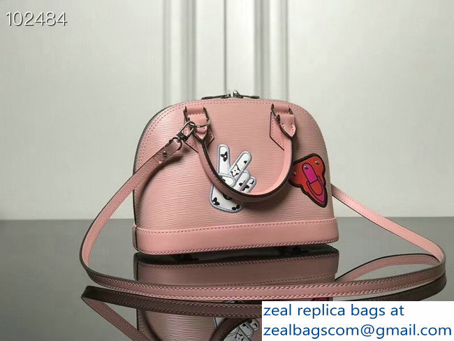 Louis Vuitton Patches Stickers Epi Alma BB Bag M52481 Pink 2018