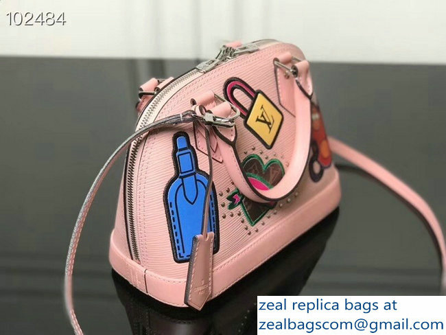 Louis Vuitton Patches Stickers Epi Alma BB Bag M52481 Pink 2018 - Click Image to Close