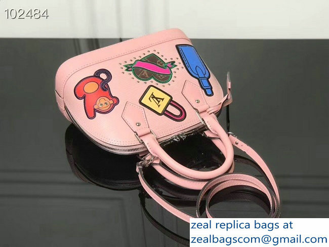 Louis Vuitton Patches Stickers Epi Alma BB Bag M52481 Pink 2018