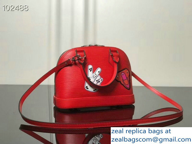 Louis Vuitton Patches Stickers Epi Alma BB Bag M52481 Red 2018 - Click Image to Close