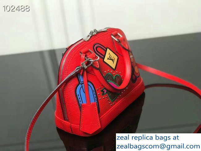 Louis Vuitton Patches Stickers Epi Alma BB Bag M52481 Red 2018 - Click Image to Close