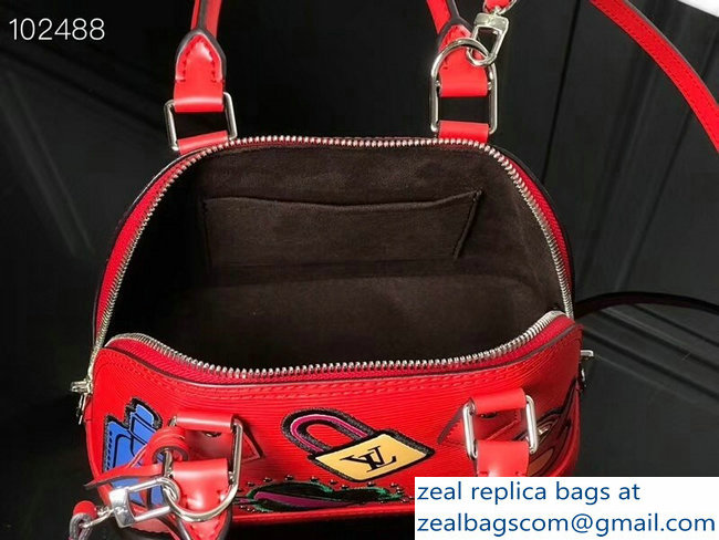 Louis Vuitton Patches Stickers Epi Alma BB Bag M52481 Red 2018 - Click Image to Close