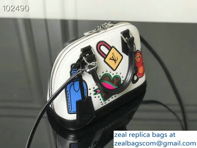 Louis Vuitton Patches Stickers Epi Alma BB Bag M52481 White 2018