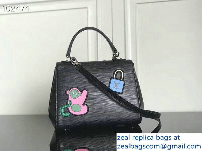 Louis Vuitton Patches Stickers Epi Cluny BB Bag M52484 Black 2018