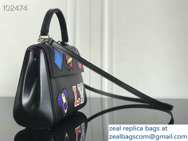 Louis Vuitton Patches Stickers Epi Cluny BB Bag M52484 Black 2018