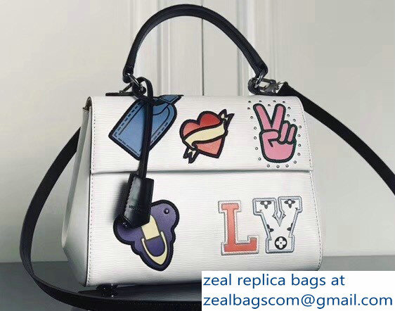 Louis Vuitton Patches Stickers Epi Cluny BB Bag M52484 White 2018 - Click Image to Close