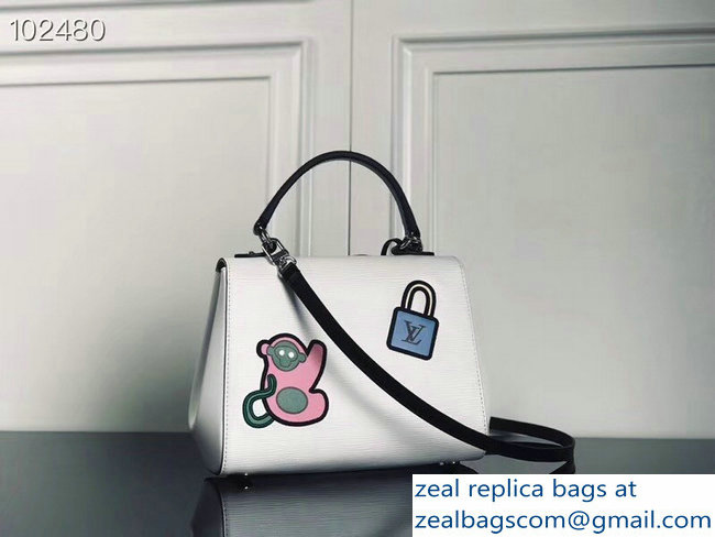 Louis Vuitton Patches Stickers Epi Cluny BB Bag M52484 White 2018
