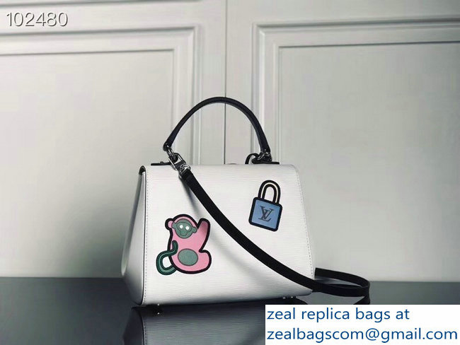 Louis Vuitton Patches Stickers Epi Cluny BB Bag M52484 White 2018 - Click Image to Close