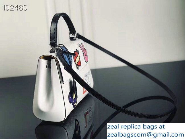 Louis Vuitton Patches Stickers Epi Cluny BB Bag M52484 White 2018 - Click Image to Close