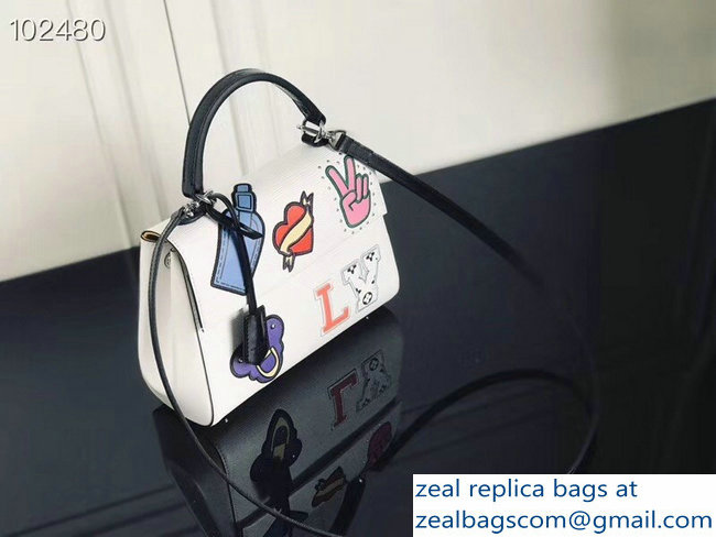 Louis Vuitton Patches Stickers Epi Cluny BB Bag M52484 White 2018 - Click Image to Close