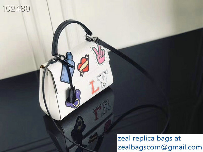 Louis Vuitton Patches Stickers Epi Cluny BB Bag M52484 White 2018