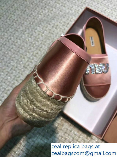 Miu Miu Velvet Crystal Logo Espadrilles Nude Pink 2018 - Click Image to Close