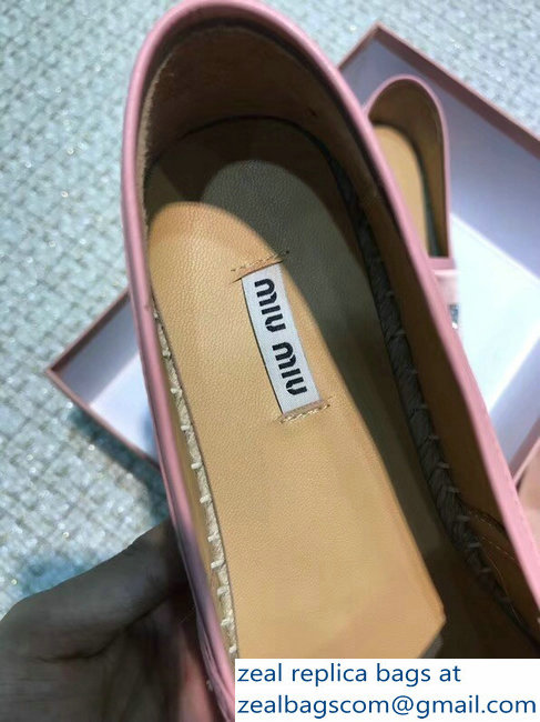 Miu Miu Velvet Crystal Logo Espadrilles Nude Pink 2018