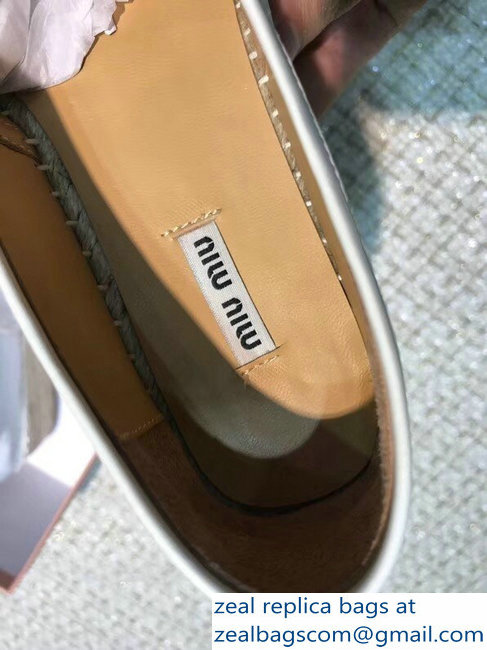 Miu Miu Velvet Crystal Logo Espadrilles Silver 2018