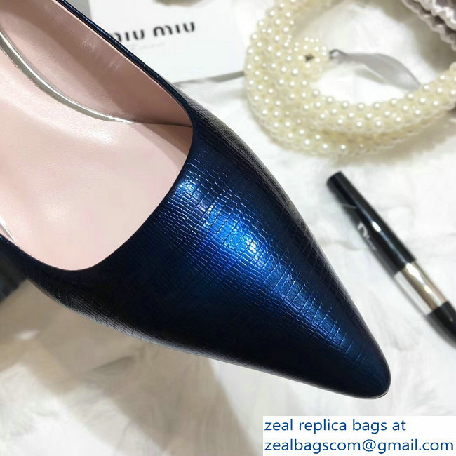 Miu Miu Heel 5.5cm Glitter Pumps Blue 2018