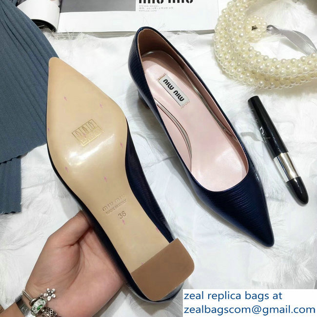 Miu Miu Heel 5.5cm Glitter Pumps Blue 2018