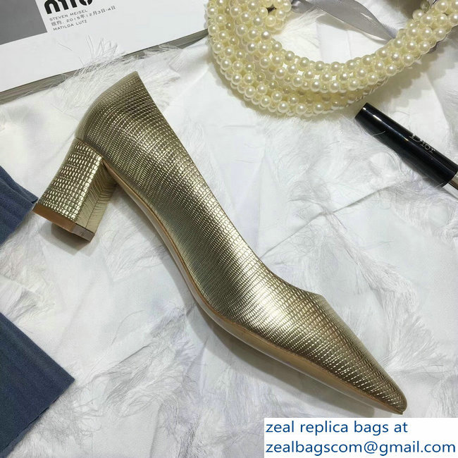 Miu Miu Heel 5.5cm Glitter Pumps Gold 2018