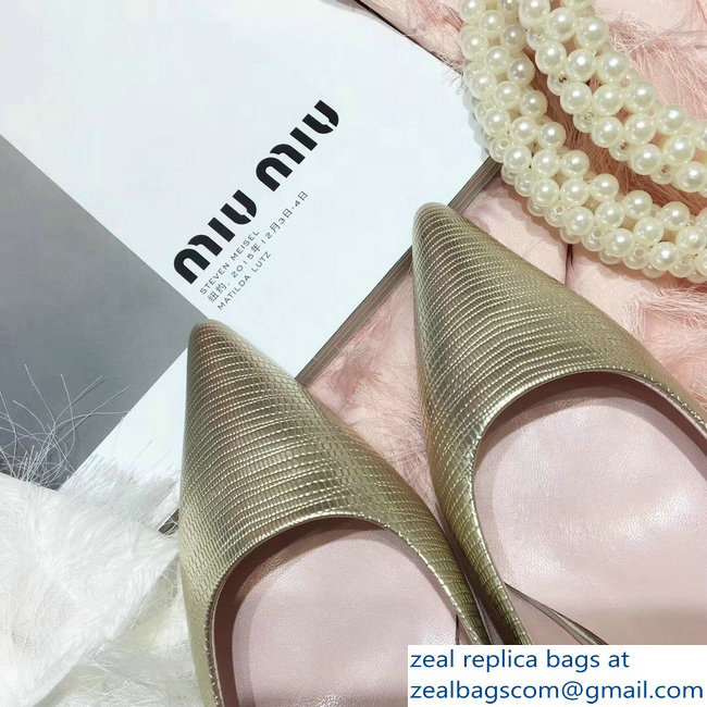 Miu Miu Heel 5.5cm Glitter Pumps Gold 2018