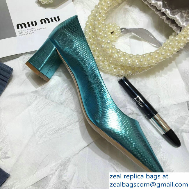 Miu Miu Heel 5.5cm Glitter Pumps Green 2018