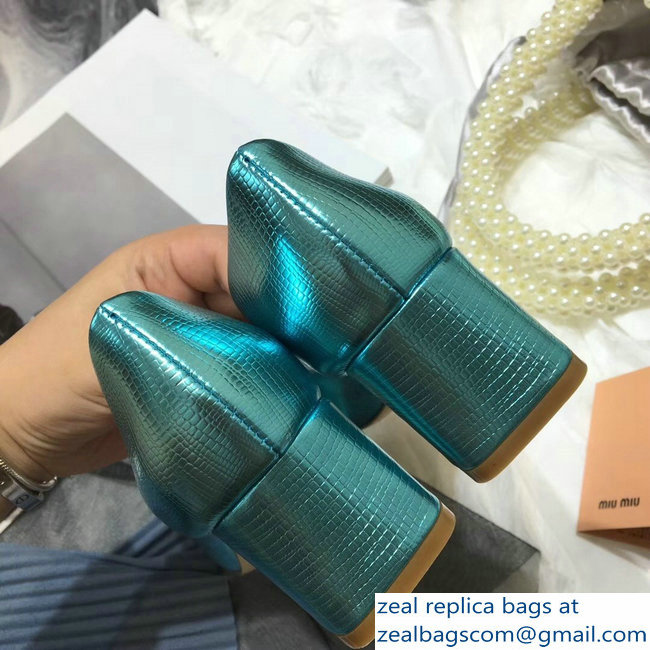 Miu Miu Heel 5.5cm Glitter Pumps Green 2018