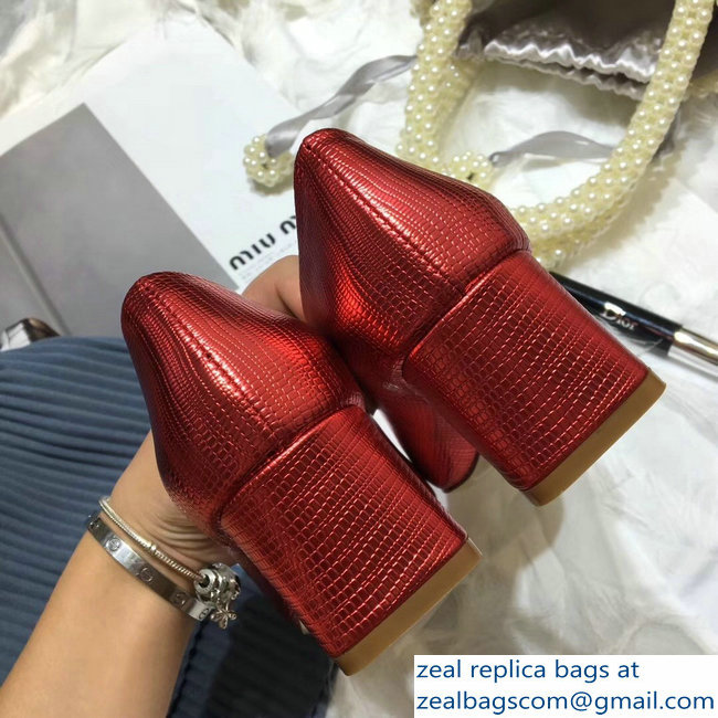 Miu Miu Heel 5.5cm Glitter Pumps Red 2018 - Click Image to Close