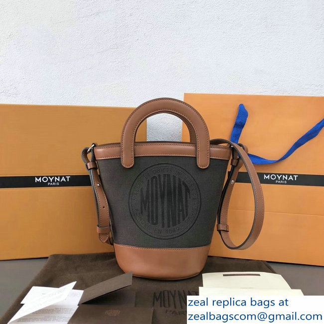 Moynat Fleur Bucket Bag Brown in Canvas and Leather