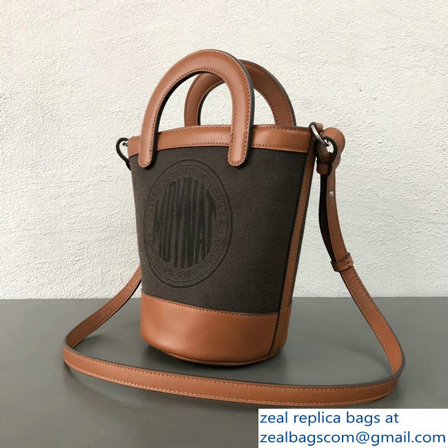 Moynat Fleur Bucket Bag Brown in Canvas and Leather