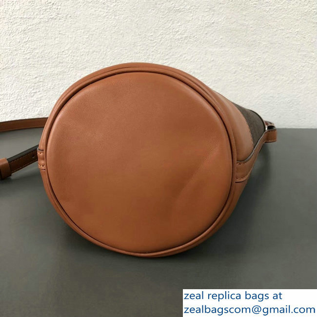 Moynat Fleur Bucket Bag Brown in Canvas and Leather