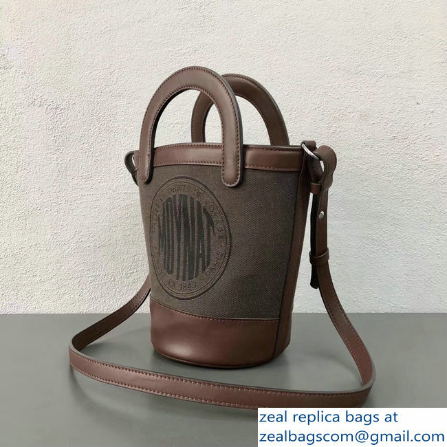 Moynat Fleur Bucket Bag in Coffee Canvas and Leather